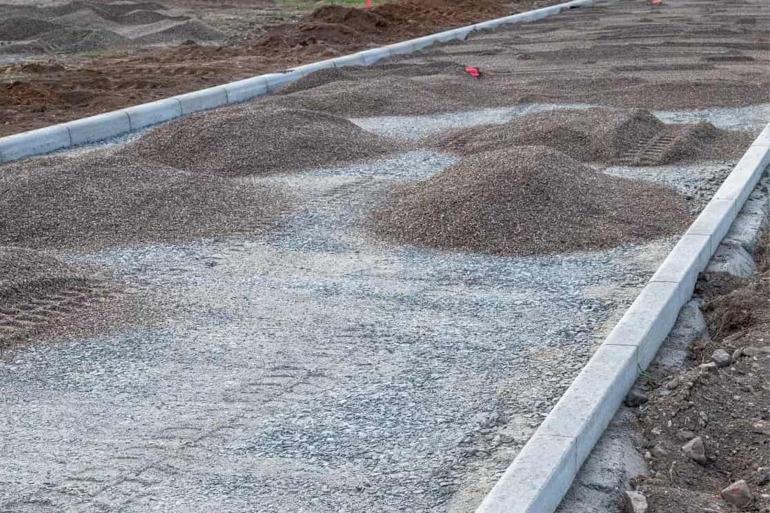 Aggregate and gravel stockpile at Frontera Materials quarry